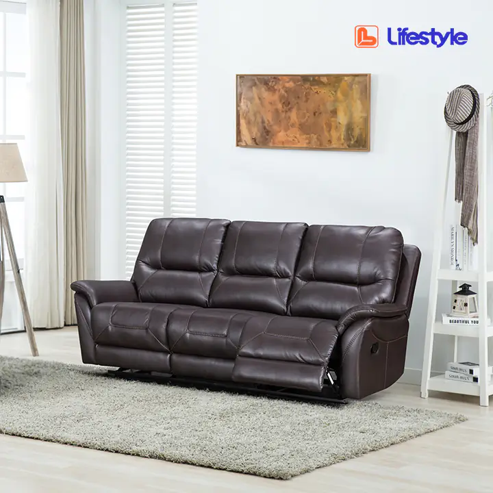 Reggio Reclining Sofa and Loveseat in Chocolate by Lifestyle