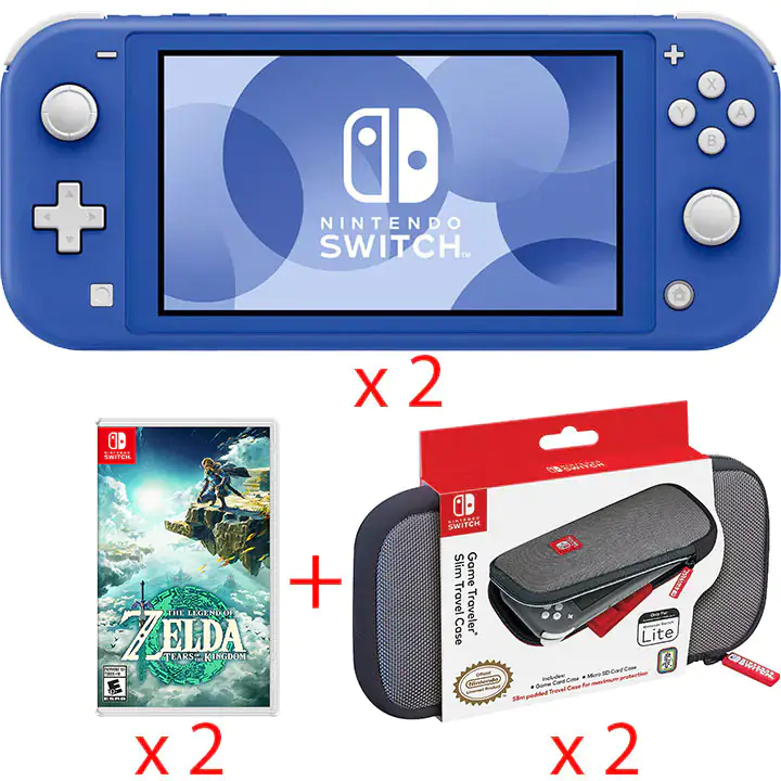 Nintendo Switch Lite in Blue Bundle of 2