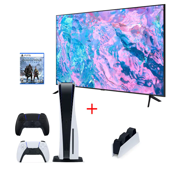 Samsung 65" CU7000 4K UHD Smart TV & PS5 Disc Edition Bundle