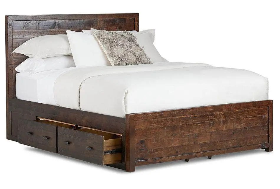 Rustic Classics Whistler Queen Brown Platform Bed with 4 Drawers