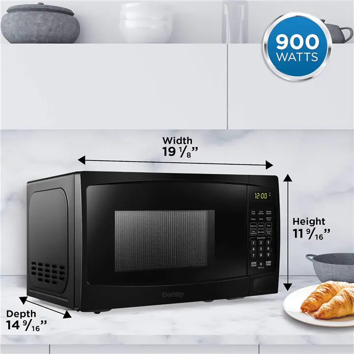 Danby, 0.9 Cu.Ft. Microwave, 10.6' Glass Turntable, Stainless Steel