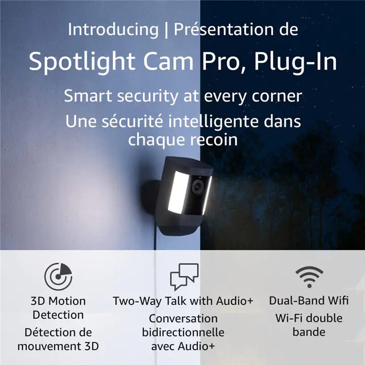Ring Spotlight Cam Pro and Dual-Band Wifi (2022 release) - Black