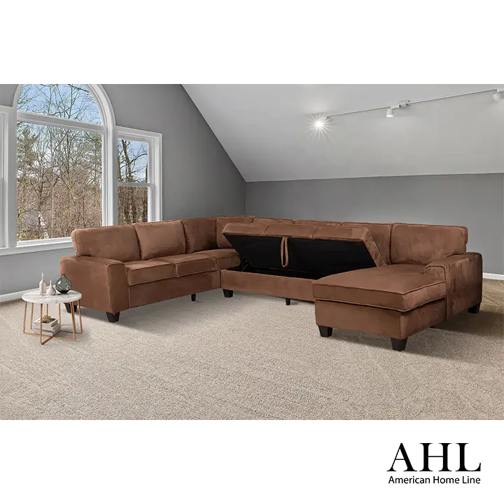 Boswell Storage Sectional in Chocolate