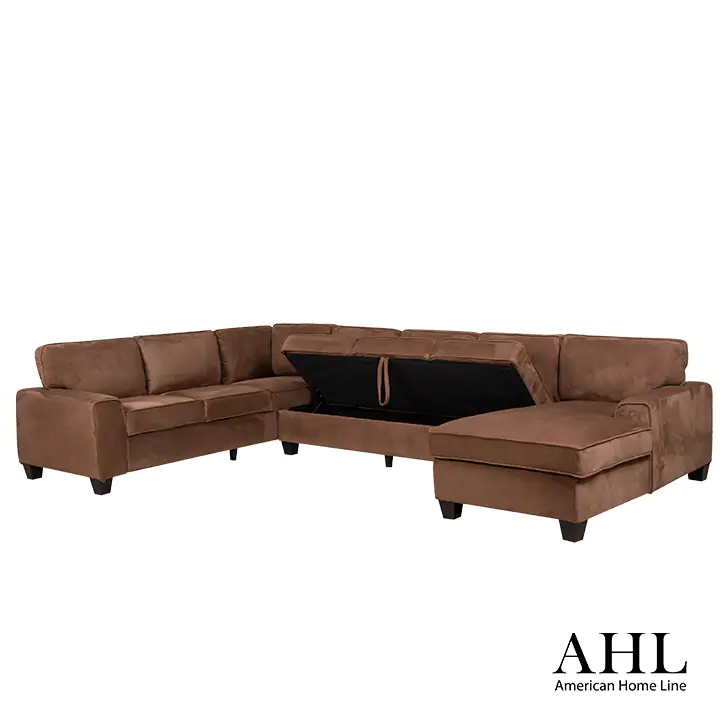 Boswell Storage Sectional in Chocolate