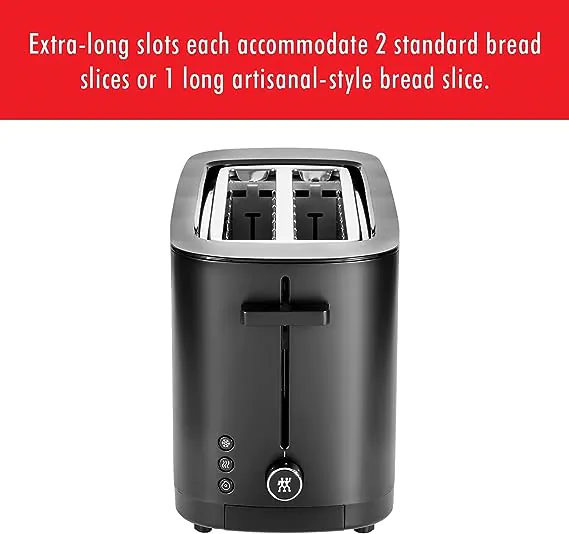 Zwilling Enfinigy Cool Touch 2 Long Slot Toaster -Black