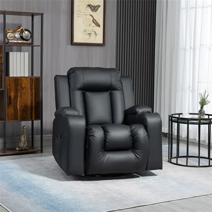 Faux Leather Recliner Chair with Massage, Vibration, Remote Control