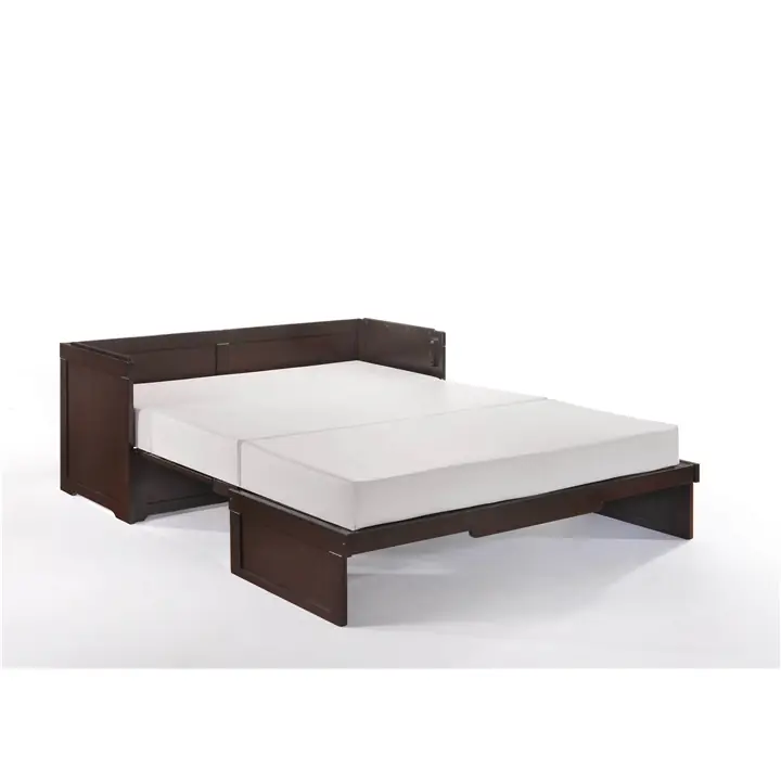 Night and Day Murphy Cube Cabinet Bed with Mattress in Chocolate