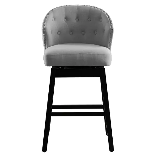 2PC 360-Degree Swivel Kitchen Bar Stools with Solid Wooden Legs