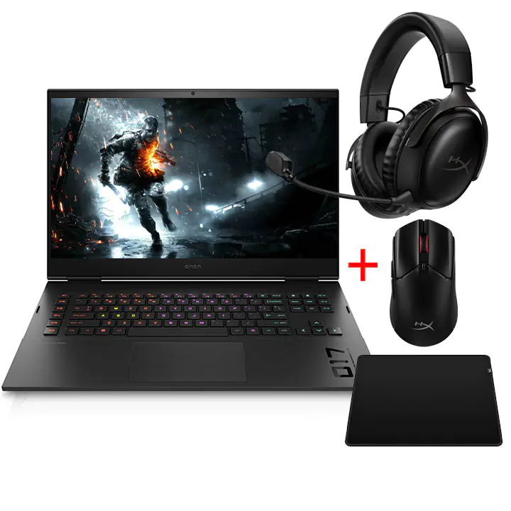 HP OMEN 17.3” RTX™ 4060 Gaming Laptop with Headset/Mouse/Pad Bundle