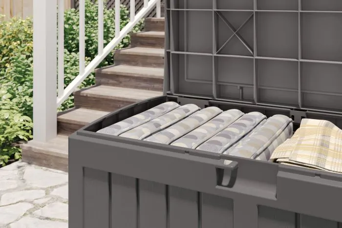 Suncast - 50 Gal. Medium Deck Box w/Seat - Stoney