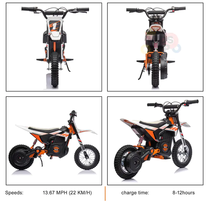 KidsVIP Officially Licensed SuperMotoKids Dirt Bike 24V/250W