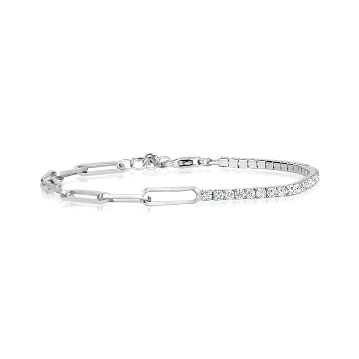 3A Cubic Zirconia Bracelet with Large Links