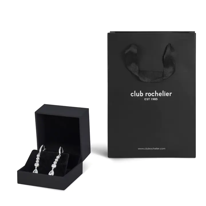 Club Rochelier 3A Cubic Zirconia Geometric Minimalist Earrings