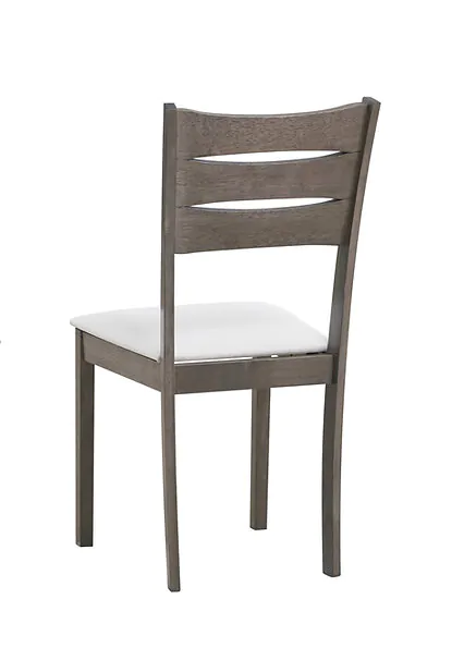 5-PC Antique Grey Dining Chairs w/ Creme Fabric Seats
