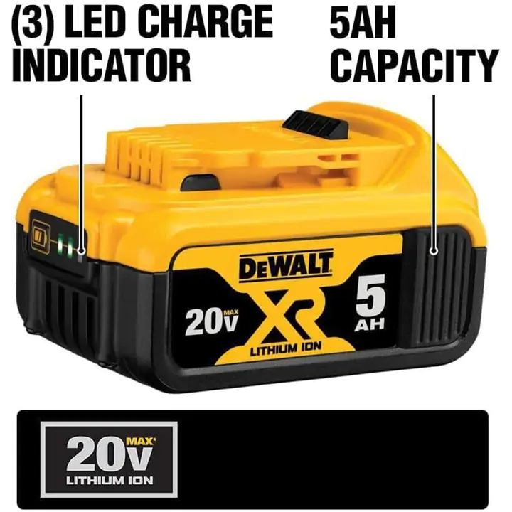 DEWALT 20V MAX XR Battery, Lithium Ion, 5.0Ah (DCB205)