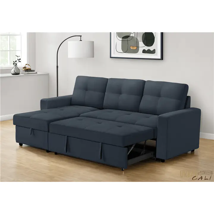 Urban Cali Venice Sectional Sofa with Reversible Chaise in Dark Blue