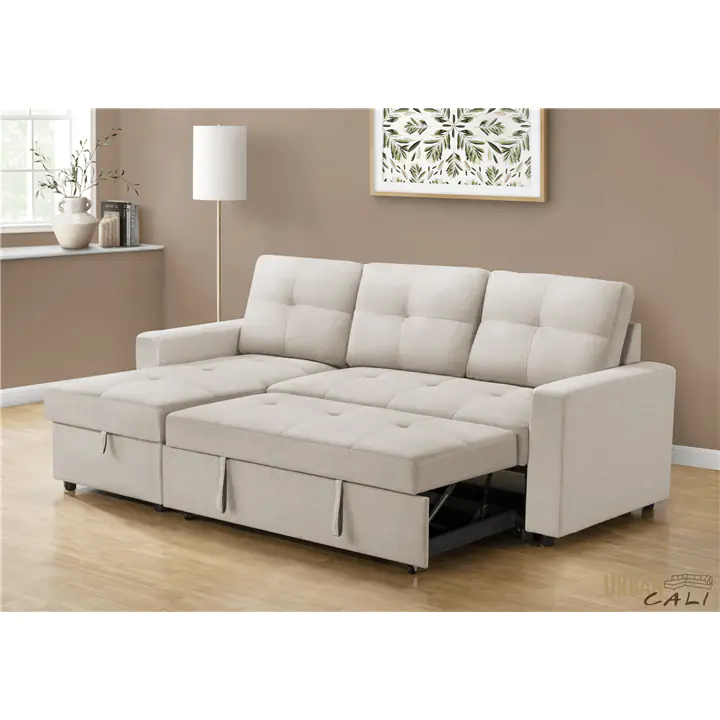 Urban Cali Venice Sectional Sofa with Reversible Chaise in Beige