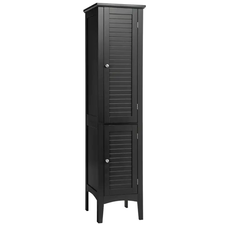 Freestanding Bathroom Storage Cabinet - Black