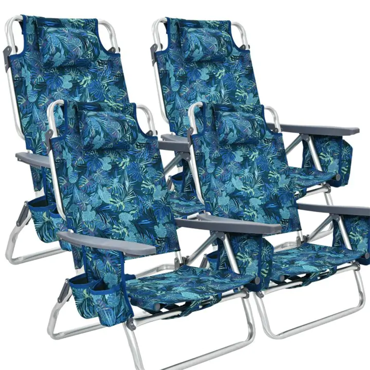 4-Pieces Backpack Beach Chair Collection - Navy