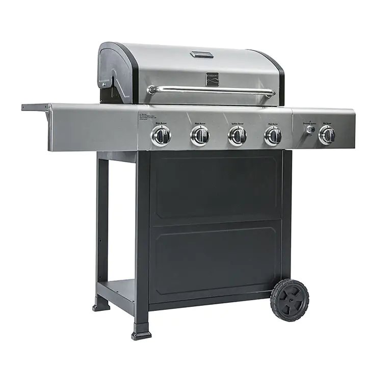 Kenmore 4 Burner Gas Grill Plus Side Burner - Black/Stainless Steel