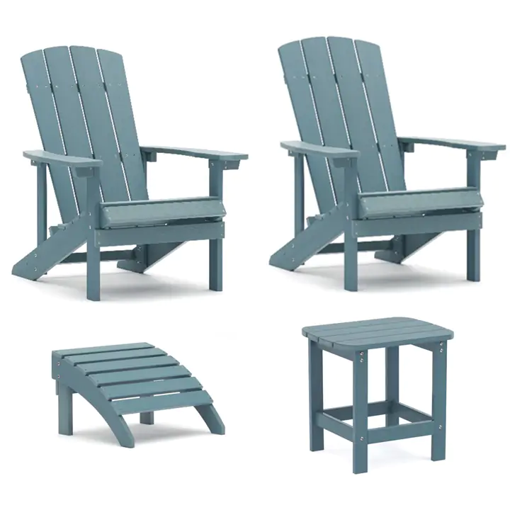 TANFLY PATIO SET - TWO (2) Adirondack Chairs + ONE (1) Footrest + ONE