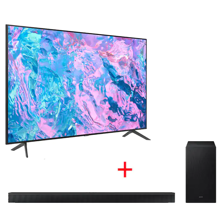 Samsung 58" UHD 4K Smart TV + Samsung 5.1ch Soundbar with Sub Woofer