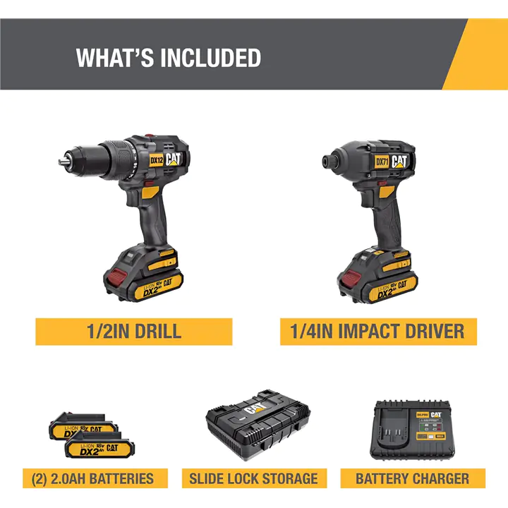 CAT Hammer Drill Impact Driver kit
