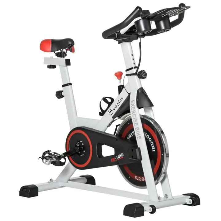 Adjustable Upright Stationary Exercise Bike for Home w/ Bottle Holder