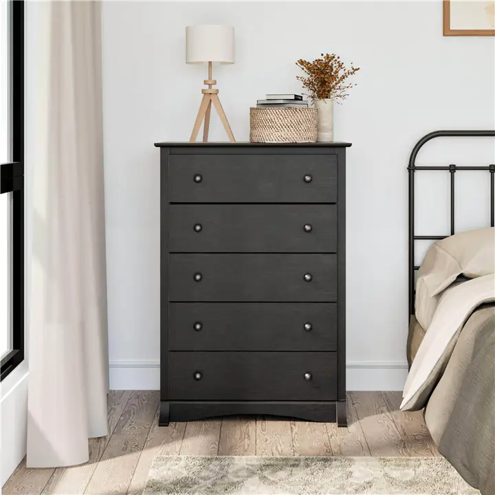 Sonoma 5-Drawer Chest in Washed Black