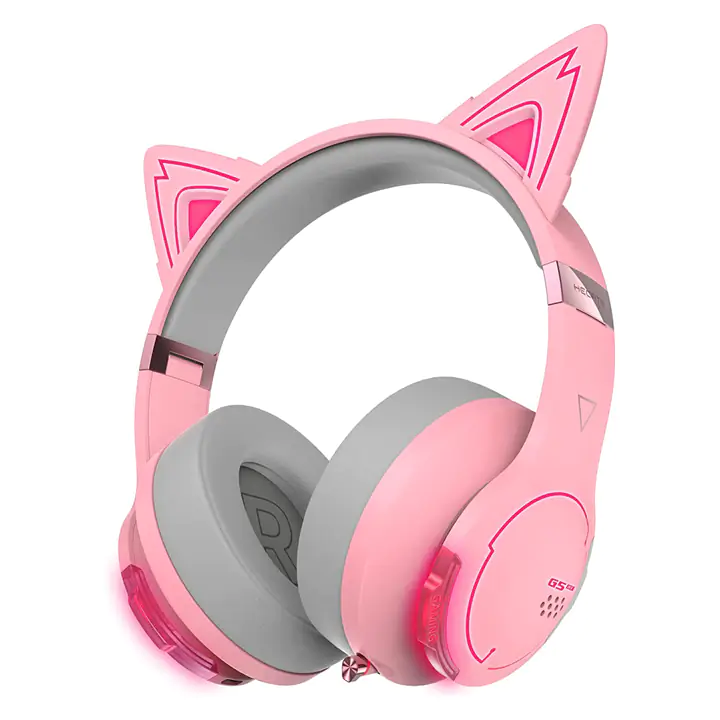 Edifier G5BT CAT Wireless Bluetooth Gaming Headset with Mic (Pink)