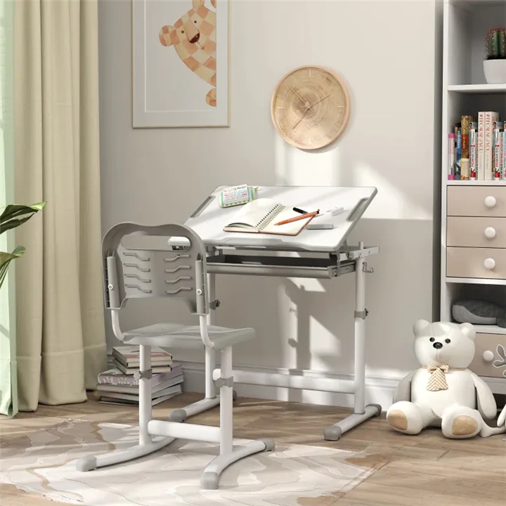 Adjustable Learning Table Set - Grey