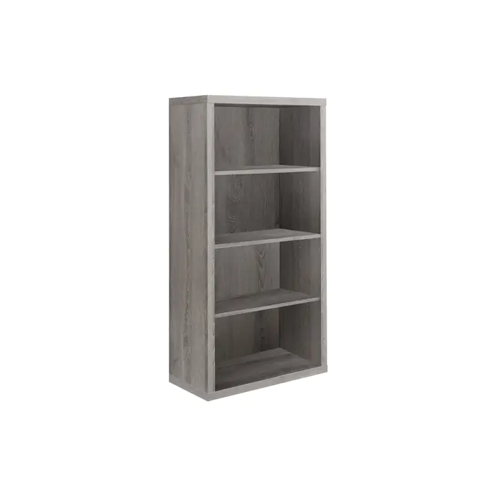 BOOKCASE - 48'H / DARK TAUPE WITH ADJUSTABLE SHELVES