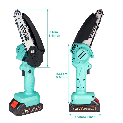 6' Mini Cordless Chainsaw with Brushless Motor for Trimming & Cutting