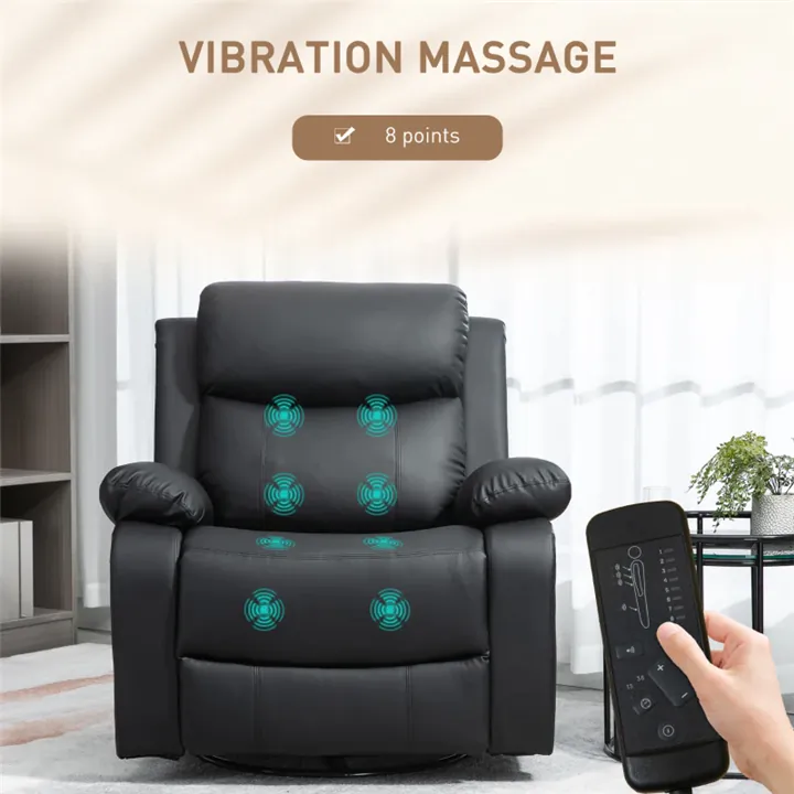 GlideEase Massage Recliner - Black