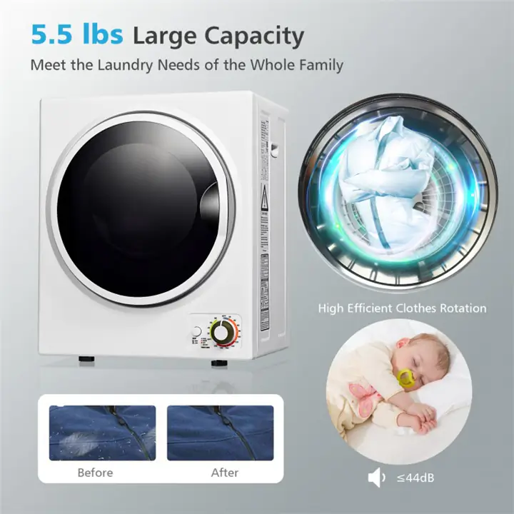 1.5 Cu .ft Electric Portable Compact Laundry Dryer