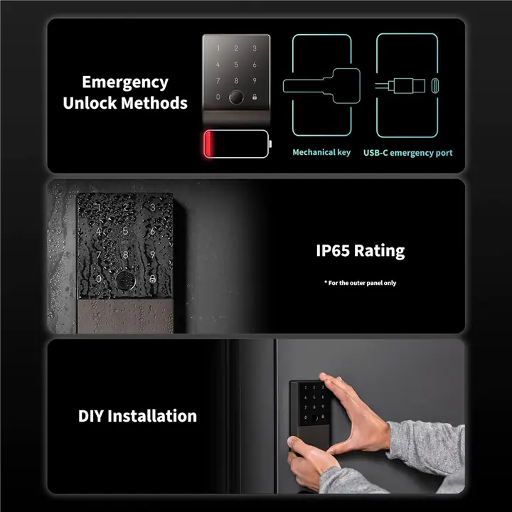 Aqara Smart Lock U100, Fingerprint Keyless Entry Door Lock Deadbolt