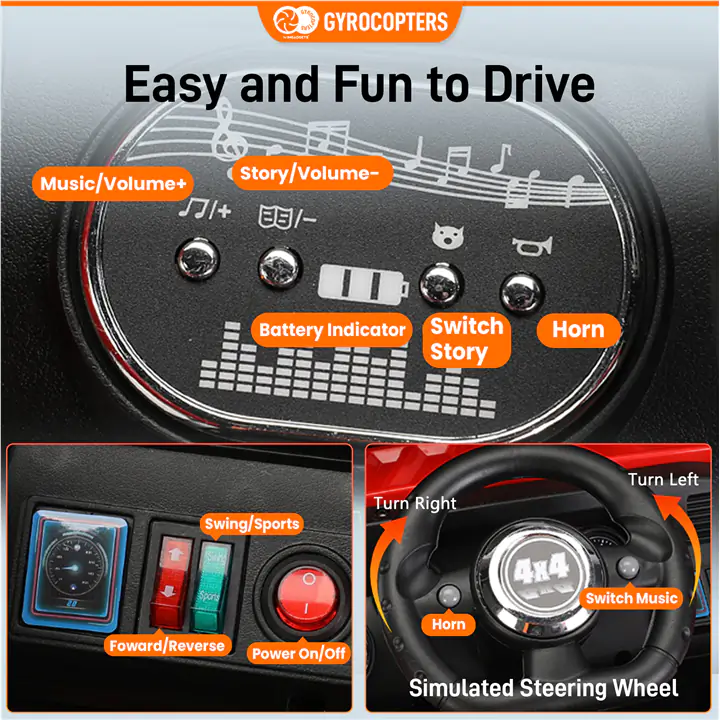 Kids Ride-On Truck (two-seater) , Speed 5-8km/h , Mapple Mudder