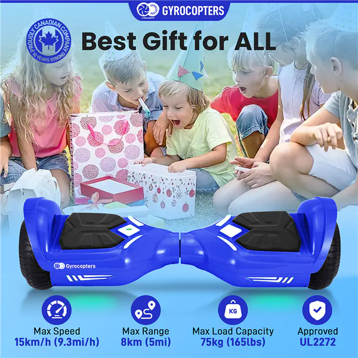 Gyrocopters Prime All New 2025 Hoverboard, Blue