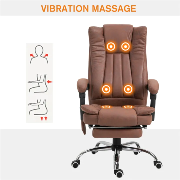 Brown Microfiber Massage Office Chair