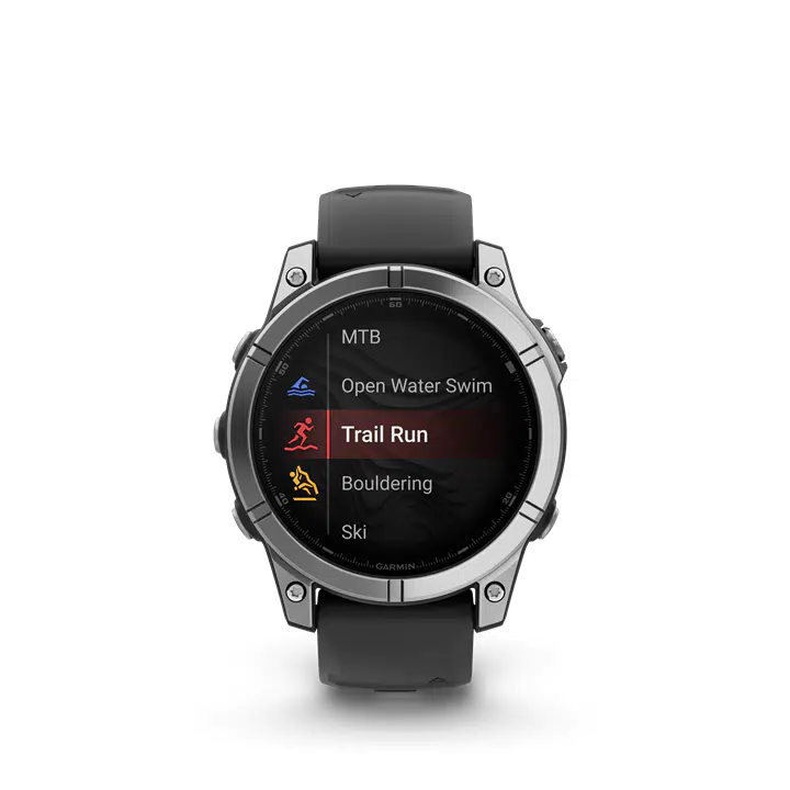 Garmin fenix E – 47mm, AMOLED Stainless Steel with Black Silicone Band