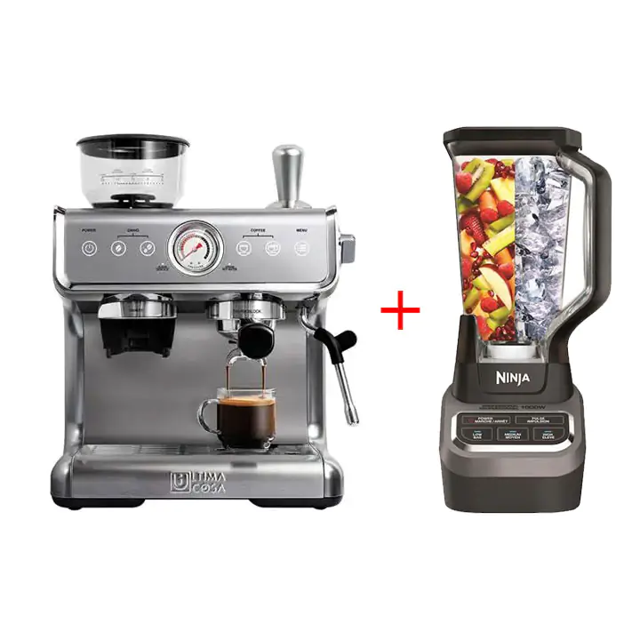 Ultima Cosa Presto Bollente Espresso Machine with Ninja Blender