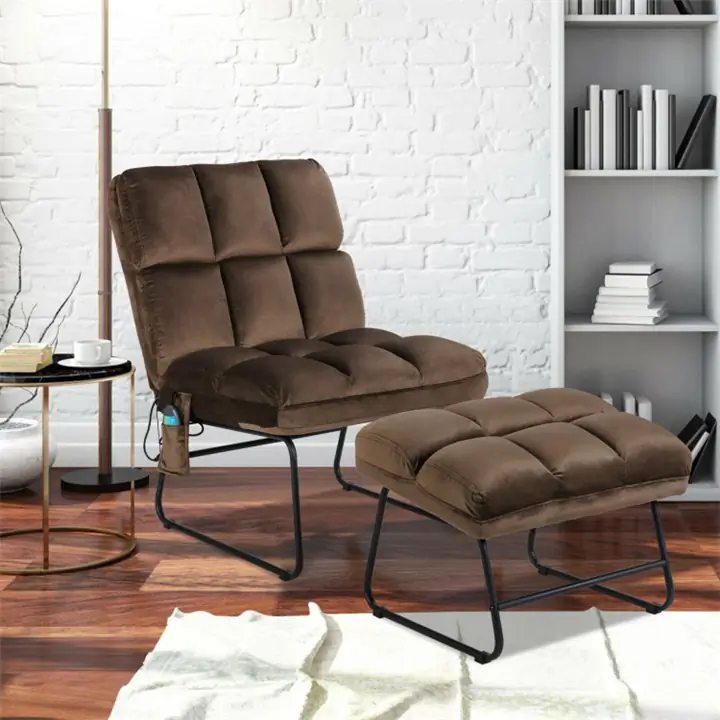 Velvet Massage Chair - Brown