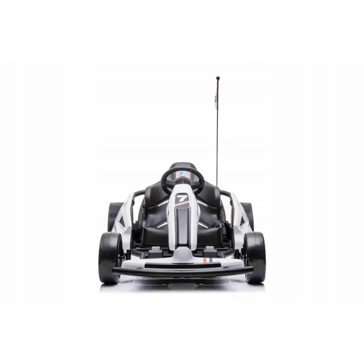 White 24V Drifter Go Kart 1 Seater Ride on Car