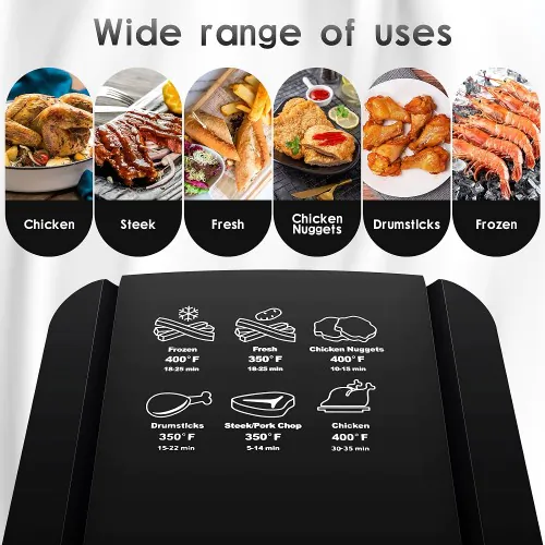 NUTRIFRYER 4QT Air Fryer, 1400W, Non-Stick Basket, 50 Liners & Recipes