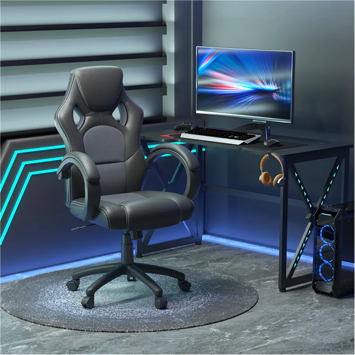 Extra Padded Headrest with High-Back Racing Gaming Chair and Tilt Func