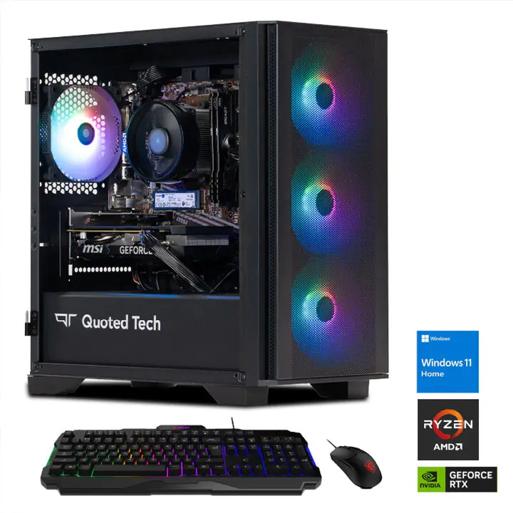 QT Shield RTX 4060 Gaming Desktop Tower