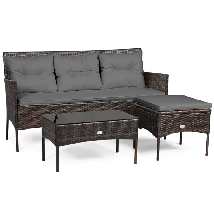 3 Pieces Patio Furniture Sectional Set