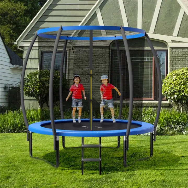 8 Feet Outdoor Trampoline with Safety Closure Net Ladder