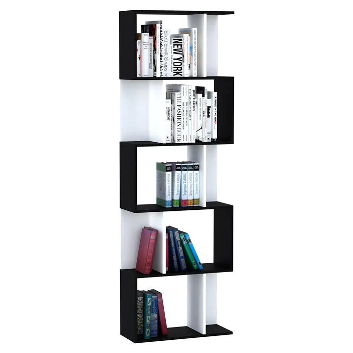 5-Tier S-Shaped Bookcase – Premium Material, Modern Design, Easy Assem