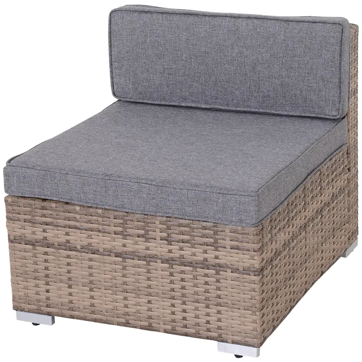 All Weather PE Rattan Sectional Sofa - Grey